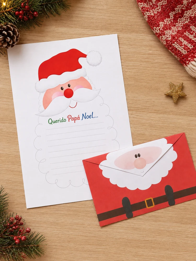 Sobre y Carta para Papá Noel